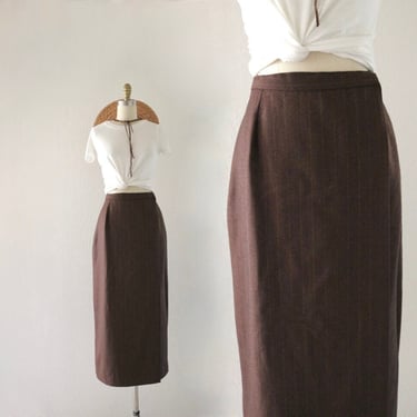 J Peterman walnut wool wrap skirt - 28.5 - vintage 90s y2k fall winter brown womens maxi skirt 
