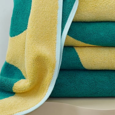 Yellow + Green Bath/Beach Bamboo Towel