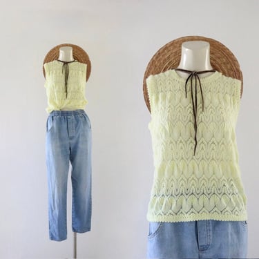 chamomile sheer knit top - s/m 