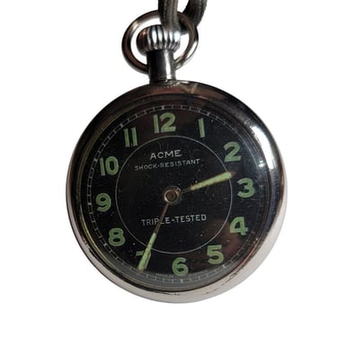 Vintage Acme Pocket Watch W/Fob Shock Resistant Triple Tested Austria Repair M27 