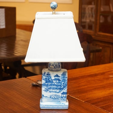 Violet Black Jade Mini Table Lamp with Square Off-White Hardback Shade