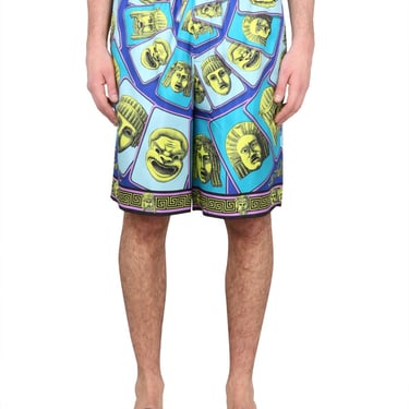 Versace Men Silk Shorts The Masks