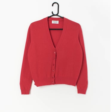 Vintage fine knit red cardigan by United Colors of Benetton - Small / Medium 