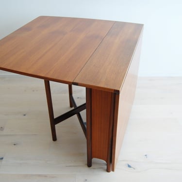 Mid Century Modern Compact Teak Gate-leg Folding Dining Table Tom Robertson for McIntosh Made in Scotland 1960s 