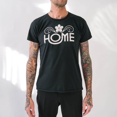 HOME 1969 John Lennon Ebony Flower Vintage Wash Single Stitch Tee | Made in USA | 100% Cotton | 1970s Authentic Issue Vintage HOME T-Shirt 