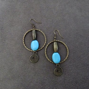 Southwest bronze hoop earrings 