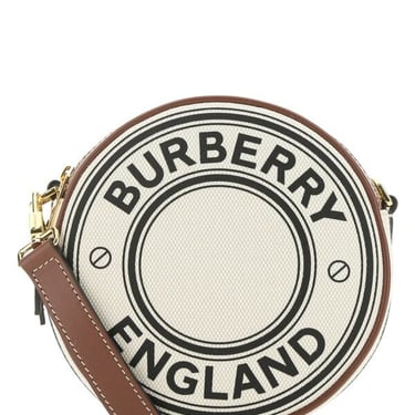 Burberry Women Two-Tone Canvas And Leather Crossbody Bag