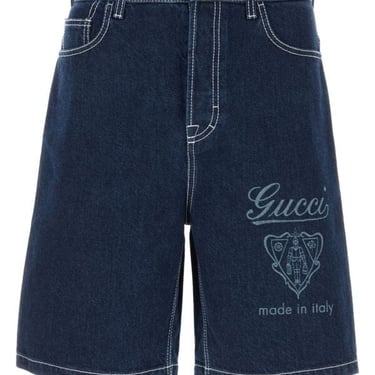 Gucci Men Denim Bermuda Shorts