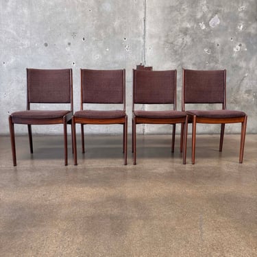 Set of Four Mid Century Walnut Dining Chairs