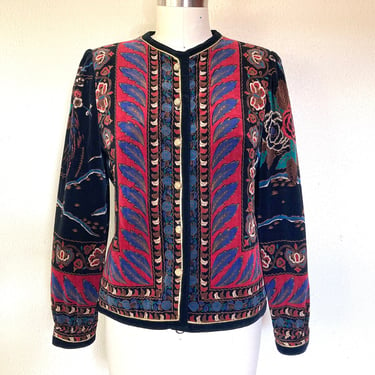 1980s Floral velvet jacket 