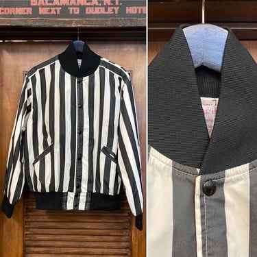 Vintage 1960’s Referee Stripe Sports Jacket, 60’s Jacket, 60’s Bomber, 60’s Athletics, 60’s Ref Top, Athletic Top, Vintage Clothing 