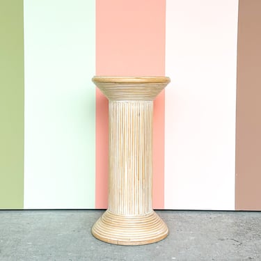 Pencil Reed Rattan Pedestal