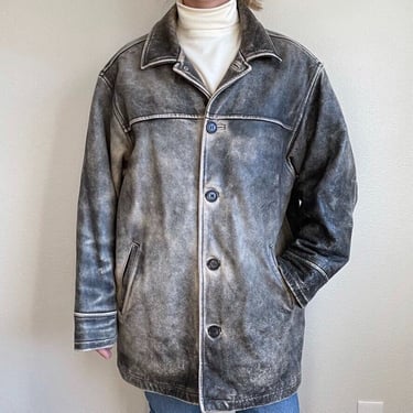 Mens Studio Andrew Marc Wilsons Leather Distressed Western Jacket Sz M 