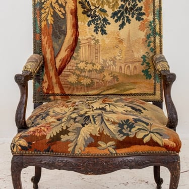 French Regence Style Tapestry Arm Chair
