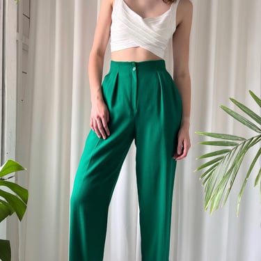 90s Pleated Green Trousers