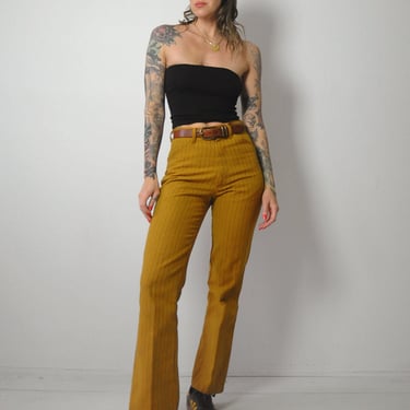 1970's Gold Striped Flared Pants
