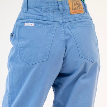 90s Zena periwinkle blue high waisted jeans with tapered Leg j117