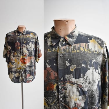 80s Worlds Fair Patterned Button Down Shirt 