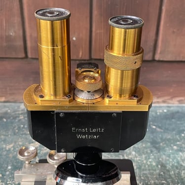 Antique Ernst Leitz Wetzlar Microscope Brass Cast Polished Vintage Science No.290973 