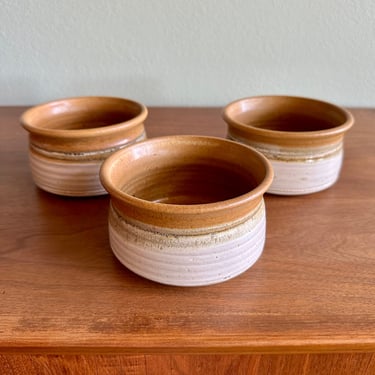 Trio of pottery soup bowls by Oregon artist Mary Lou Zeek / vintage PNW handmade ceramics 