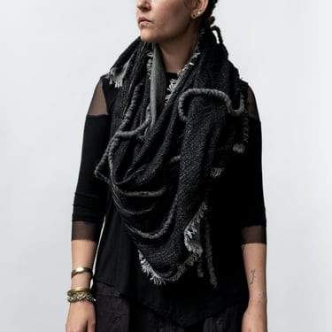 Pascal Modal Blend Woven Scarf in GREY or BLACK/WHITE