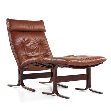 Westnofa Siesta Mid Century Rosewood and Leather Highback Chair with Ottoman - mcm 
