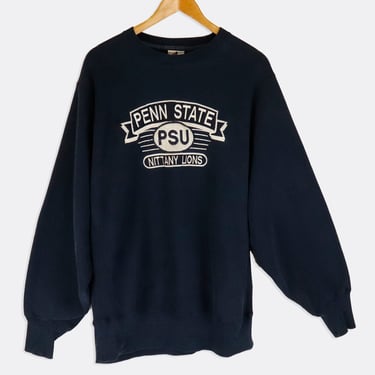 Vintage Penn State PSU Nittany Lions Embroided Puffy Logo Sweatshirt Sz XL