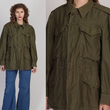 Vintage 1950s M-51 Military Field Jacket - Men's Small, Women's Medium | 50s Olive Drab Unisex Distressed US Army Coat 