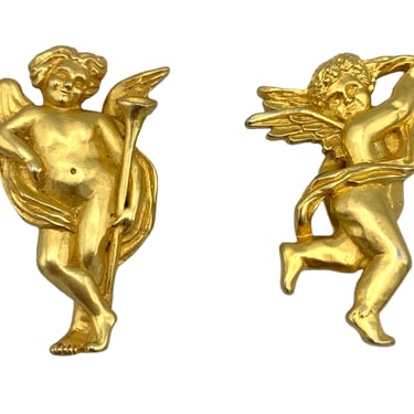 Karl Lagerfeld Matte Gold Archangel Gabriel &amp; Michael Earrings