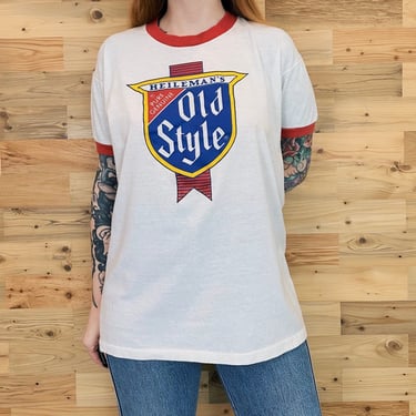 70's Vintage Heileman's Old Style Beer Ringer Tee Shirt T-Shirt 