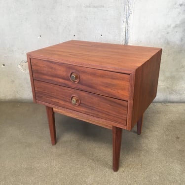 Mid Century American of Martinsville Walnut Two Drawer Nightstand