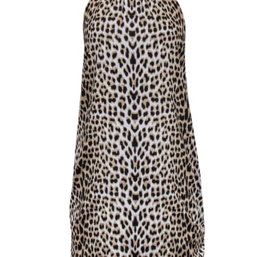 Alice & Olivia - Beige & Black Leopard Print Halter Dress Sz M