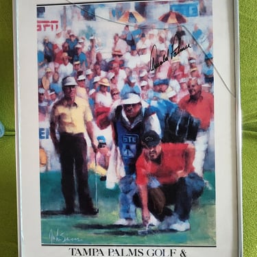 Arnold Palmer Autographed Golf poster 1990  GTE Suncoast Classic Tampa Florida 