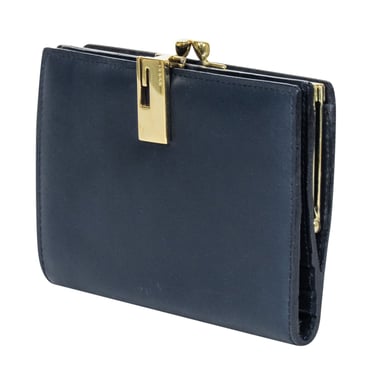 Gucci - Navy Leather Square Wallet