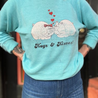 Vintage Hogs and Kisses raglan sweatshirt