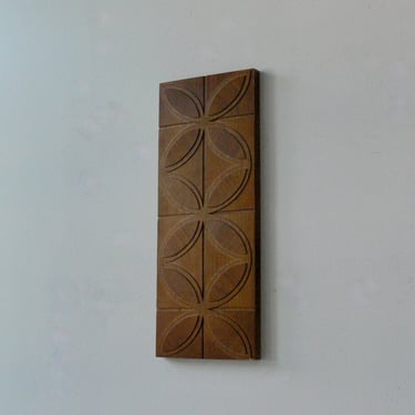 Mid Century Modern Evelyn Ackerman Inspired Floral Wooden Sculptured Wall Hang 