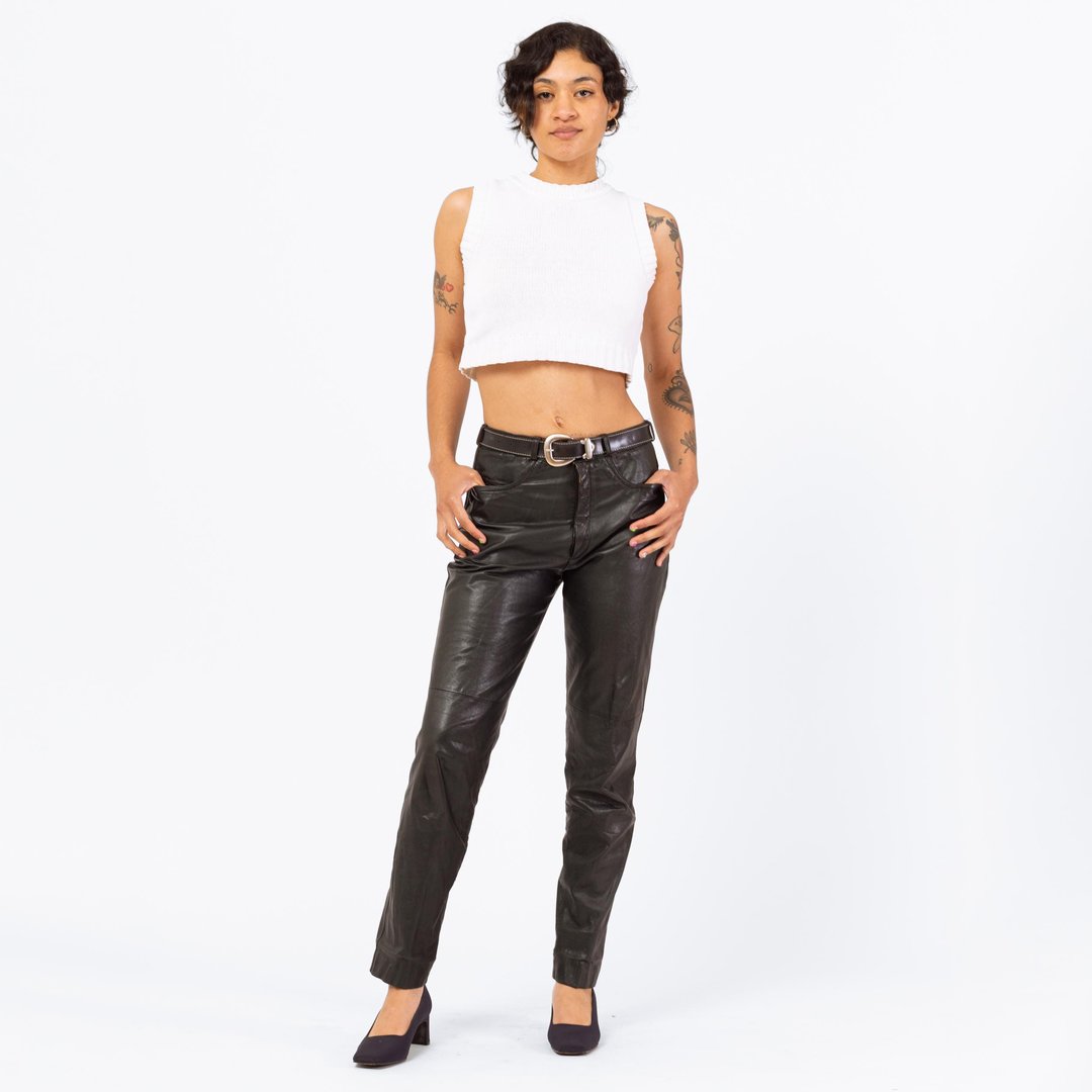 70s vintage leather pants モーターサイクル　フレア ビンテージ70's☆NORTH BEACH LEATHERハンドペイントレザー