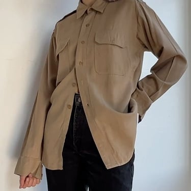 Vintage Wool Khaki Button Down (L)