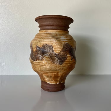 70's Jeniman Organic Mid-Century Modern Studio Pottery Vase W/ Lid 