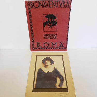 1920s Original Portrait Photograph Gustavo Bonaventura / 20s Portrait of a Woman in Home Bonaventura Studio Rome Italian Futurism 