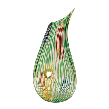 Anzolo Fuga Exceptional Hand-Blown Glass Bandiere Vase  1950s