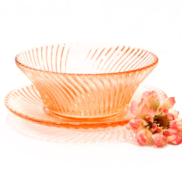 VINTAGE: Pink Glass Plate Set - Kitchen - Dining - Home Decor - SKU 22-C-00011236 