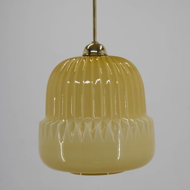 Mid-Century Glass Pendant, 1960s / Mid-Century Pendant Light / Vintage Pendant Light / Vintage Lighting 