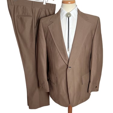 Vintage 1970s MERIT 2pc WESTERN Suit ~ 42 R ~ Jacket / Pants ~ Cowboy / Rockabilly 