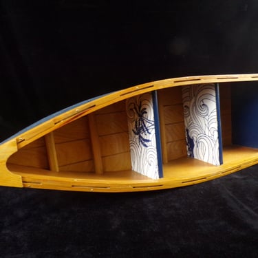 ws/Vintage Decorative Canoe Display with Shelving