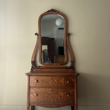 Oak vanity dresser