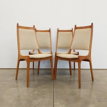 Set of 4 Vintage Mid Century Modern Teak Dining Chairs 