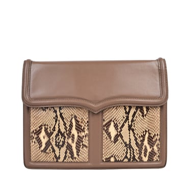Yves Saint Laurent Vintage 1970s Leather and Snakeskin Convertible Shoulder Bag