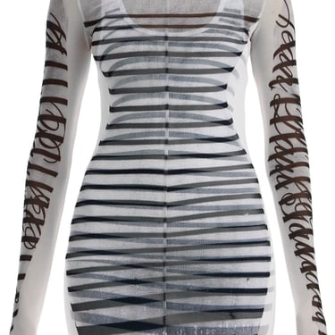 Jean Paul Gaultier Double Layer Mini Dress With Marinière Print Women