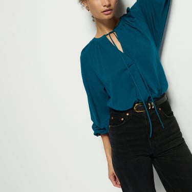 Chiara Long Sleeve Top - Italian Sea